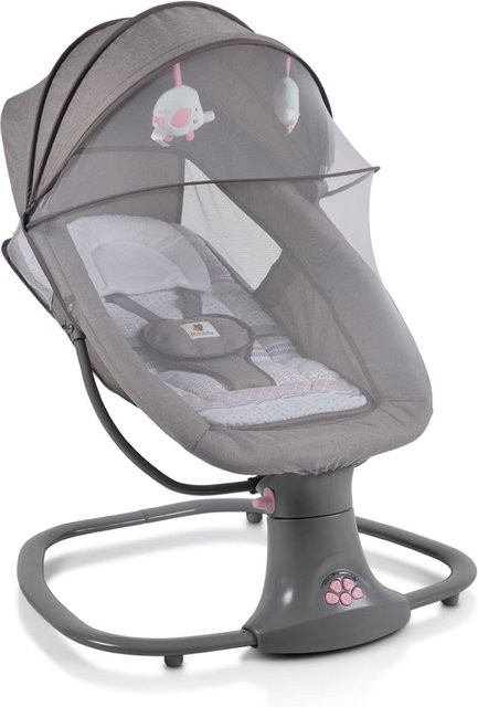 Moni Baby Babywippe Axel 3 in 1 mit Schaukelfunktion, Stubenwagen, Fernbedienung und Melodien in Pink und Grey - Bild 1