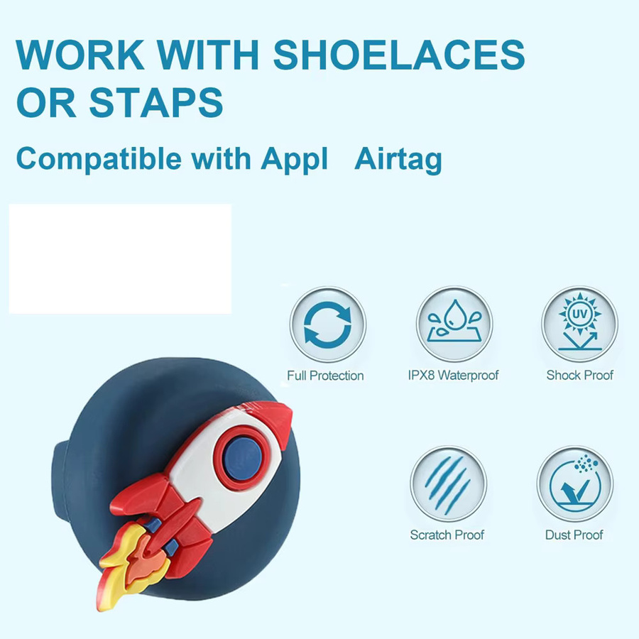 Silikon Schutzhülle für Apple AirTag mit Schnürsenkel und Riemen Halter zur Vermeidung von Verlusten für Kinder und Senioren von konouyouko - Bild 3