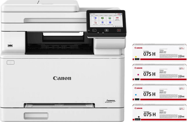 Canon i-SENSYS MF664 CDW Laserdrucker in Weiß mit XL-Toner-Ersatzset für Drucken, Scannen und Kopieren mit Wi-Fi - Bild 1