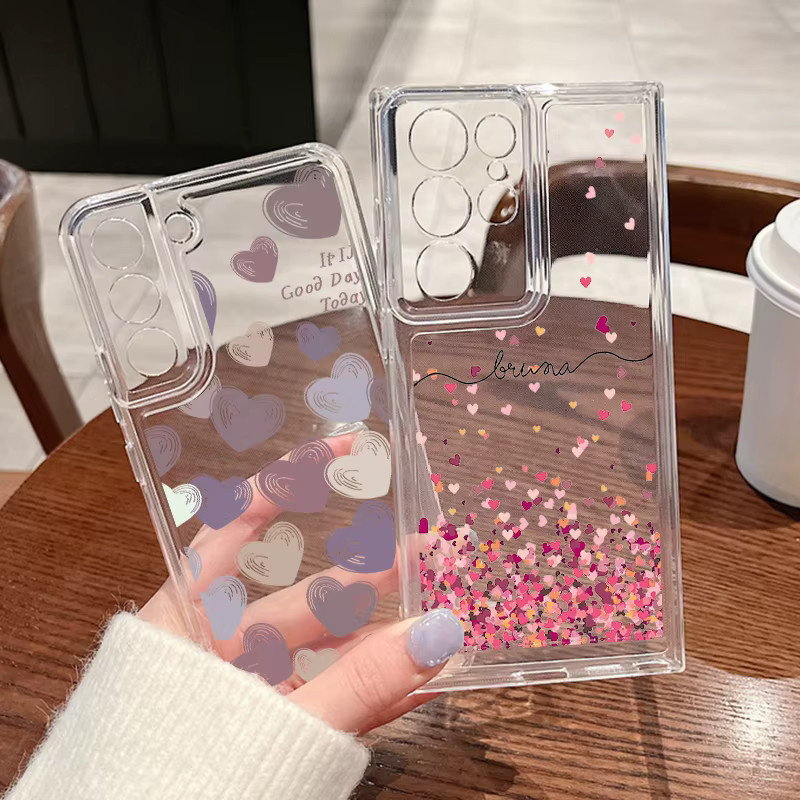 Transparente Silikon-Schutzhülle mit Herz-Design für Samsung Galaxy Modelle (A14, A15, A54, A55, S23, S24, S25 und weitere) - Bild 3