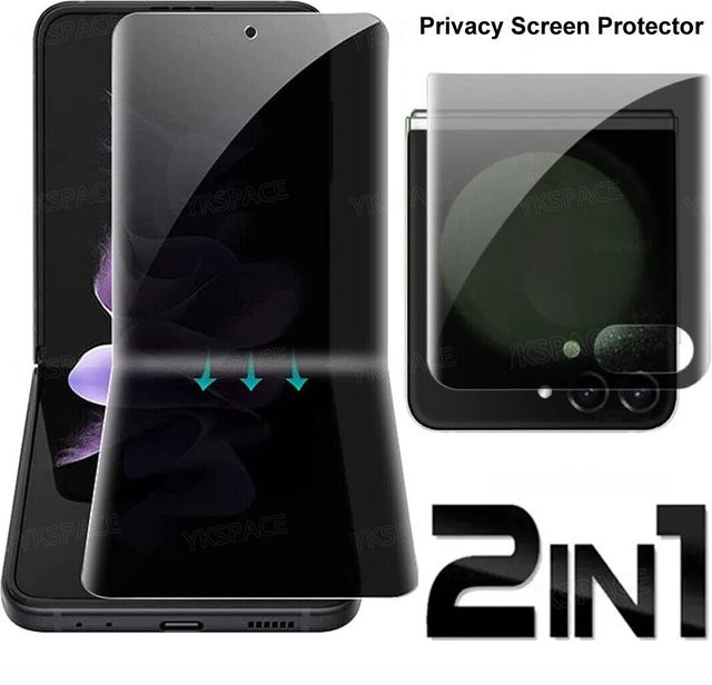 Anti-Spion Hydrogel Displayschutz für Motorola Moto Razr 40 50 60 Ultra Plus, transparenter Privatsphäre-Schutz für innere und externe Bildschirme - Bild 1
