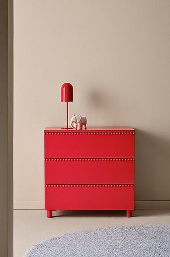 Jotex Kinderkommode in Rot aus Holz und MDF, modern und freistehend, B/T/H: 69,0 x 33,0 x 70,0 cm - Bild 1