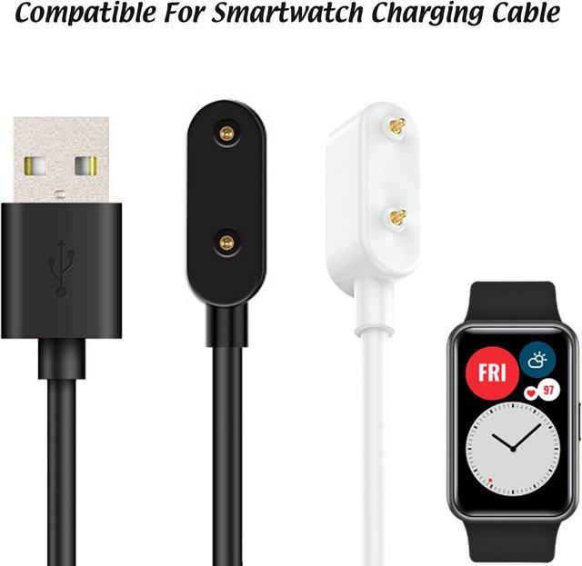 KONNWEI Magnetisches Ladekabel in Schwarz, 1m, kompatibel mit Huawei Watch Fit und Honor Watch ES - Bild 1