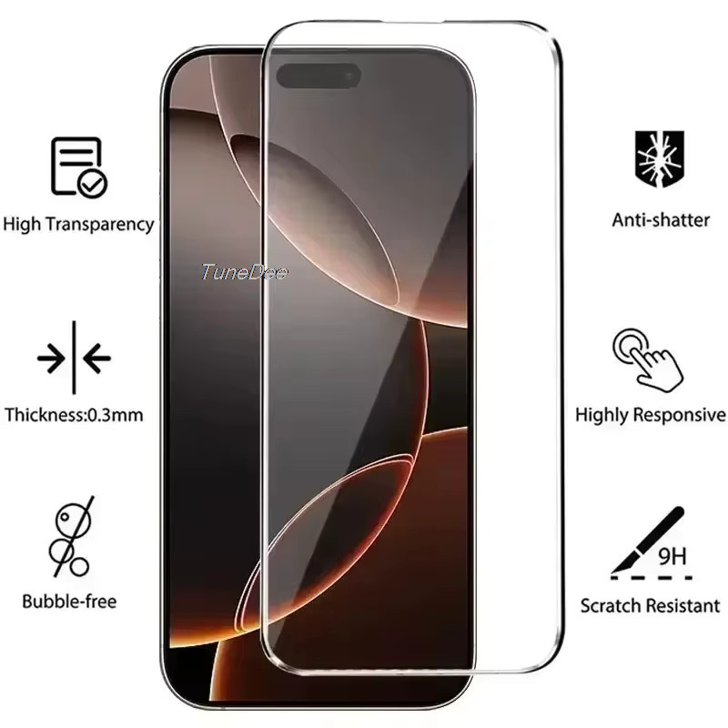 TUNEDEE Panzerglas Displayschutzfolie transparent für iPhone Modelle - Bild 2