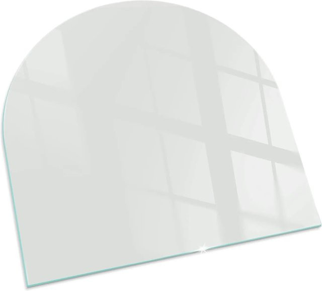 Tulup Glasplatte für Kamin in Grau, Halbkreis, B/T: 100 x 100 cm - Bild 1