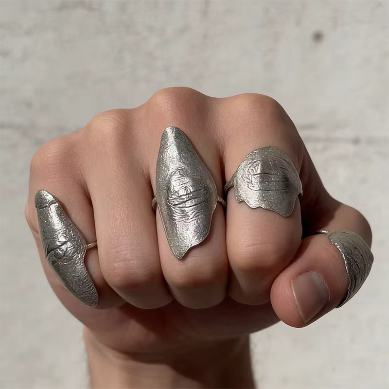 ZHUHE Multi-Finger-Statement-Ringe, Vintage-Stil, Unisex - Bild 4