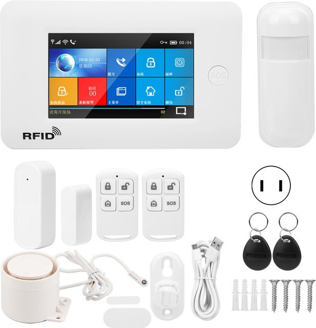 GoolRC Einbruchmeldeanlage mit 4,3 Zoll Vollfarb-Touchscreen, WIFI, GSM und GPRS, Farbe: Blau - Bild 1