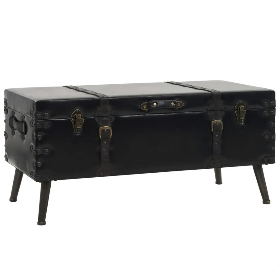 vidaXL Couchtisch aus MDF und Metall in Schwarz, rechteckig, B/T/H: 102 x 51 x 48 cm - Bild 2