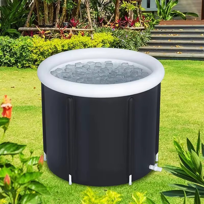 MAYZANEN Tragbares Eisbad Lumi, Aufblasbare Whirlpool-Eisbadewanne für Kaltwassertherapie, Farbe: Schwarz - Bild 3