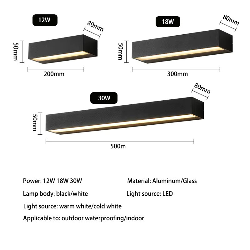 Feiyunlux Wasserdichte Außenwandleuchte aus Aluminium und Glas in Weiß mit IP65 Schutzklasse für Veranda und Treppenbeleuchtung - Bild 4