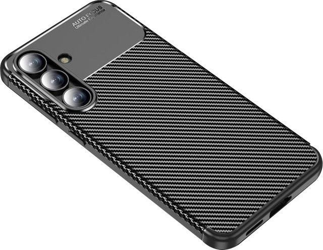 Techsuit CarbonFiber Schutzhülle für Samsung Galaxy S25 FE in Schwarz - Bild 1