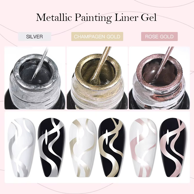 MEET ACROSS Metallic Liner Gel Nagellack, 5 ml, Unisex - Bild 6