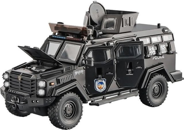 Linyi toy car Tiger gepanzertes Auto LKW Modell, 1:24, Metall, mit Licht und Sound - Bild 1