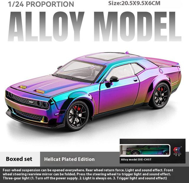 Linyi toy car Hellcat Automodell, 1:24, verchromte Version, ab 14 Jahren - Bild 1