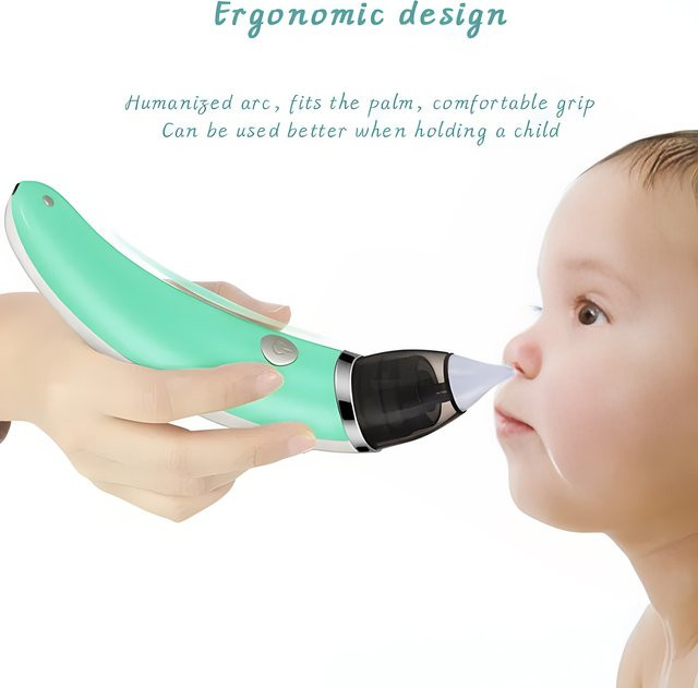 Elektrischer Baby Nasensauger Alextrasza in Grün mit wiederaufladbarem Akku und USB-Anschluss für Kinder - Bild 1
