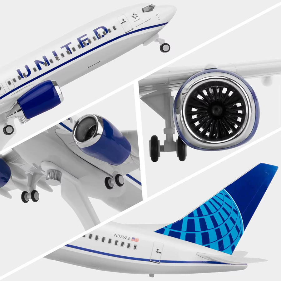 ZOCO United B737 Druckguss-Flugzeugmodell-Set, mit Ständer - Bild 2