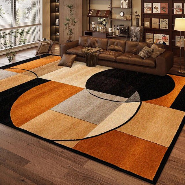 Moderner Wohnzimmerteppich Karpetti mit geometrischem Design, weich und rutschfest, Mehrfarbig, B/T: 90 x 60 cm - Bild 1