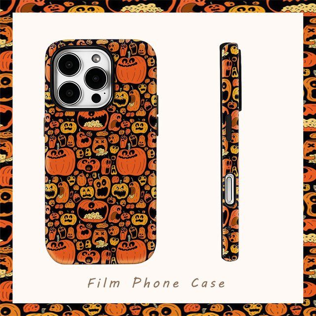 Halloween Pumpkin Mania Handyhülle für iPhone 11 bis 16 Pro Max Plus mit doppelschichtiger Rückseite von Potdemiel - Bild 1