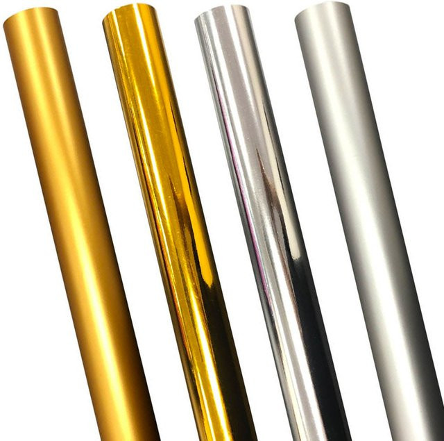 Permanente selbstklebende Vinylrolle in Gold mit glänzendem metallischem Finish für Deko und Schilder - Bild 1