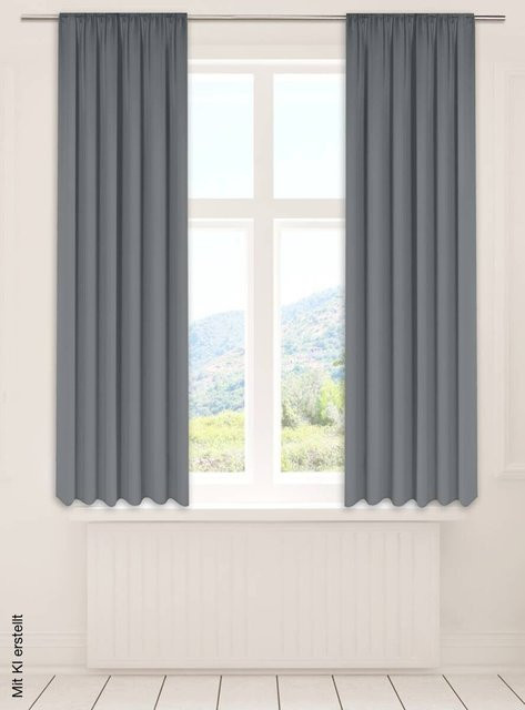 POCOline Verdunklungsvorhang Luna grau B: 135 cm, H: 175 cm - Bild 1