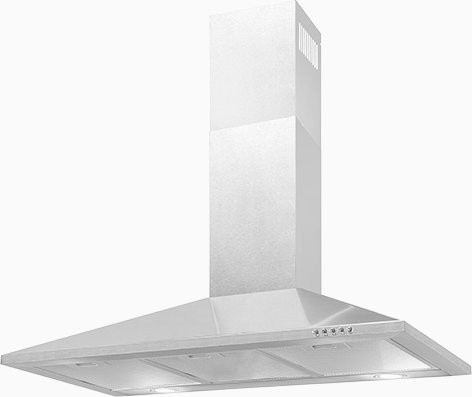 Exquisit KH 90-8 Dunstabzugshaube in Silber mit Aktivkohlefilter und Innenbeleuchtung, Wandmontage, B/T/H: 90 x 67 x 35,5 cm - Bild 1