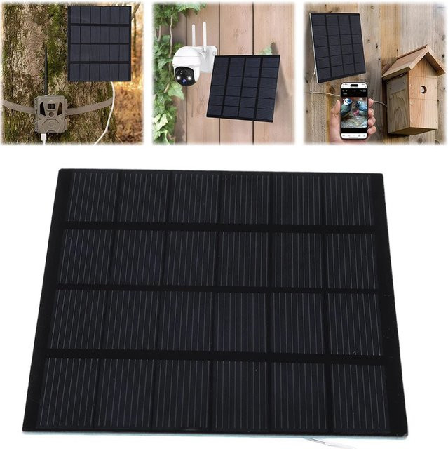 ALLOYSEED Solarpanel 1,5W 6V Schwarz Wasserdichtes Outdoor-Solarmodul für Ventilatoren, Außenlampen und Pumpen - Bild 1