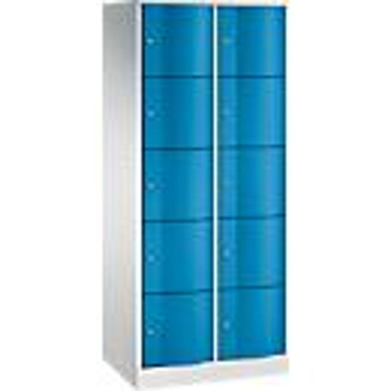 C+P Schließfachschrank Resisto mit 2 Abteilen und 10 Fächern, Farbe: Lichtgrau/Lichtblau, B/T/H: 77,2 x 54,0 x 195,0 cm - Bild 3