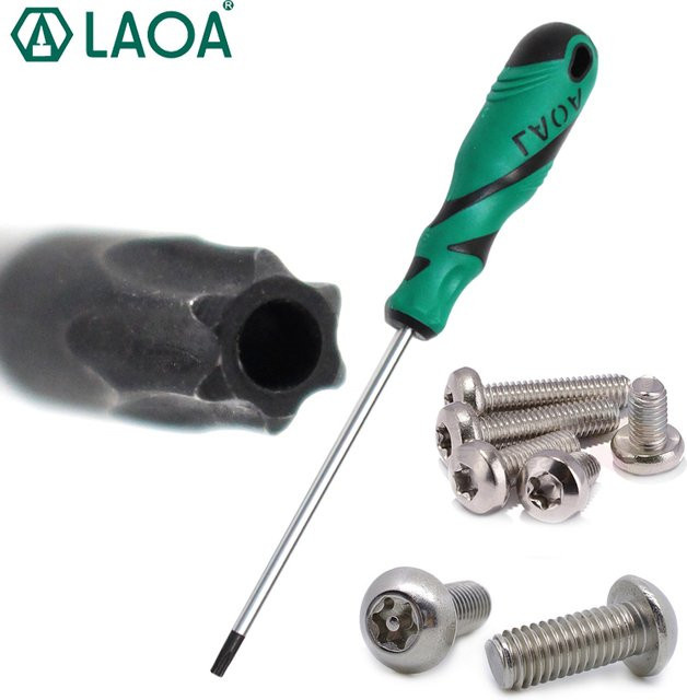 LAOA Torx-Schraubendreher aus legiertem S2-Stahl mit mittlerem Loch, Farbe: Grün - Bild 1