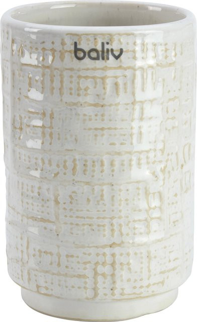 baliv Cosy Wave Zahnputzbecher aus Keramik in Beige - Bild 1