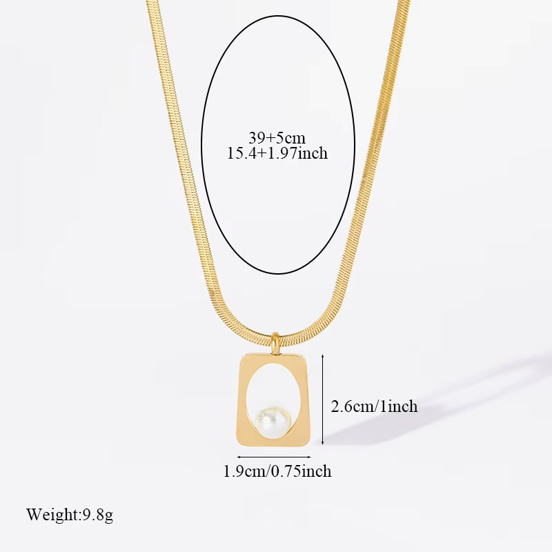 EILIECK Schmuck-Set Edelstahl, Perle, Gold, Damen - Bild 2