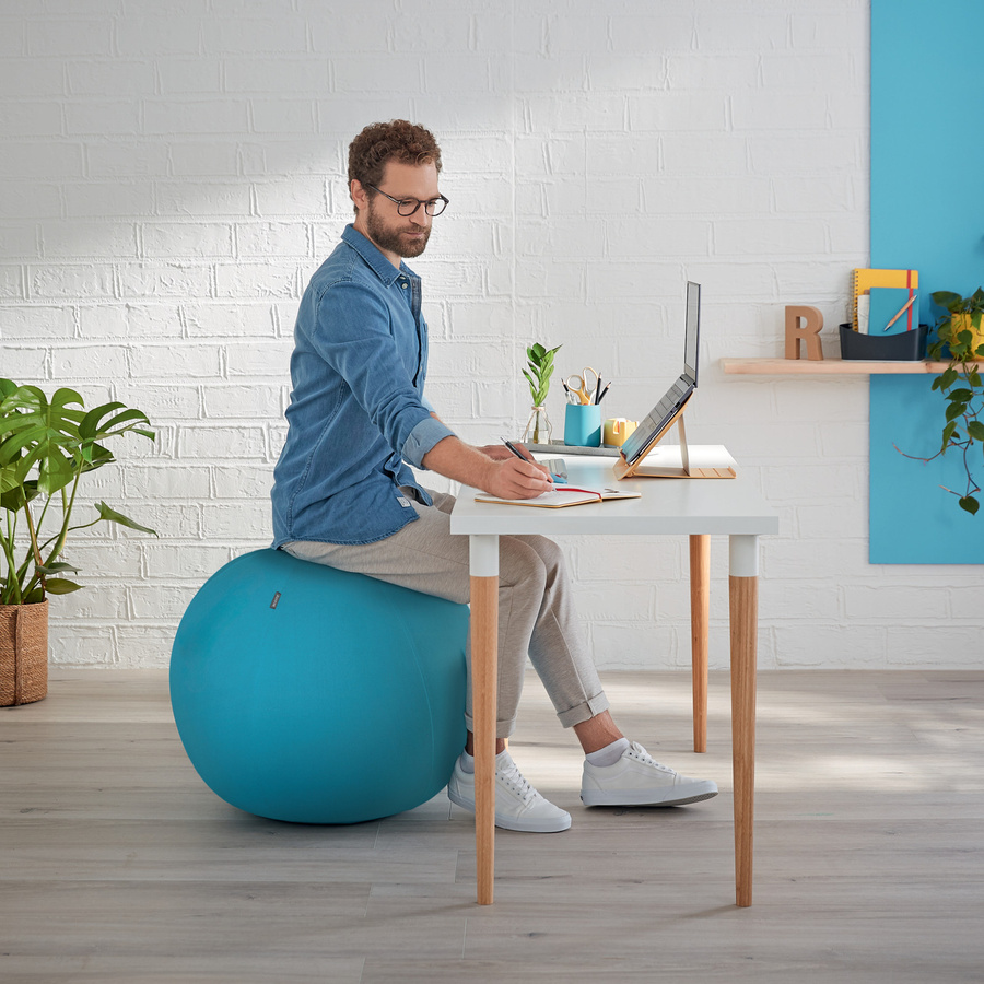 Leitz Ergo Cosy Sitzball mit Stoffüberzug in Blau, Durchmesser: 65 cm - Bild 2