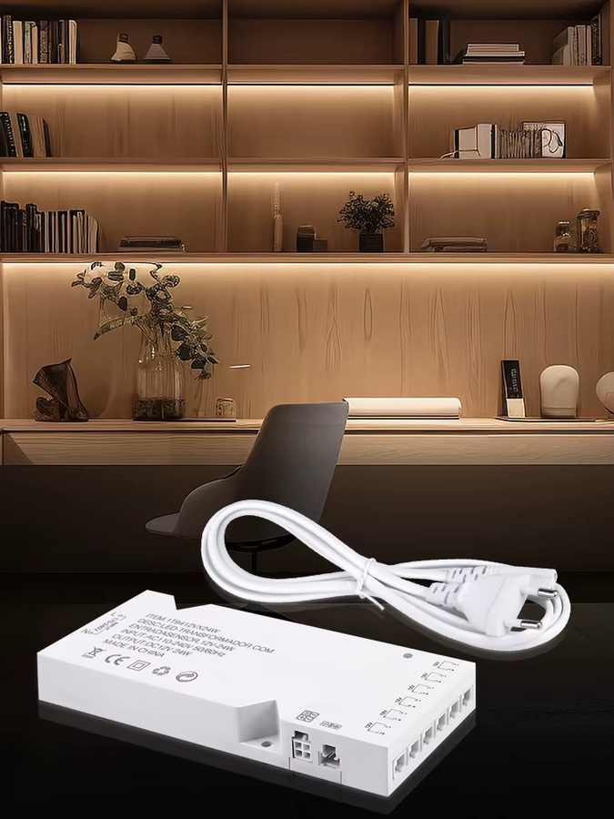 LED-Treiber für Schrankleuchtenstreifen 24W, Netzteil für DC12V Beleuchtung, Farbe Weiß - Bild 4
