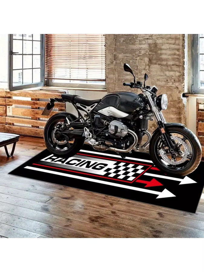 VIKAMA Motorrad-Rennmatte rutschfest und wasserdicht als Bodenläufer für dein Wohnzimmer - Bild 7