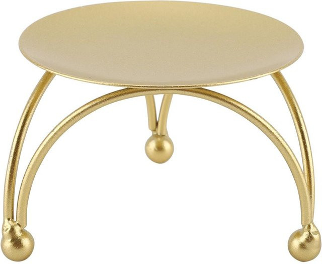 TOMTOP JMS Kerzenhalter aus Metall im europäischen Stil für Tealights und Stumpenkerzen in Beige und Gold - Bild 1