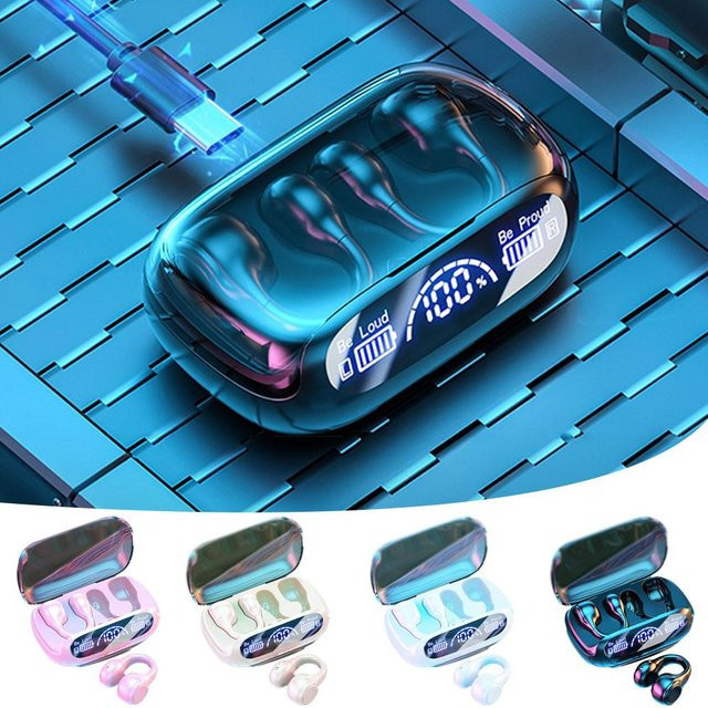 Kabellose Bluetooth 5.3 Skelett-Leitungs-Kopfhörer als wasserdichte Open-Ear-Ohrclips für Sport und Laufen - Bild 1