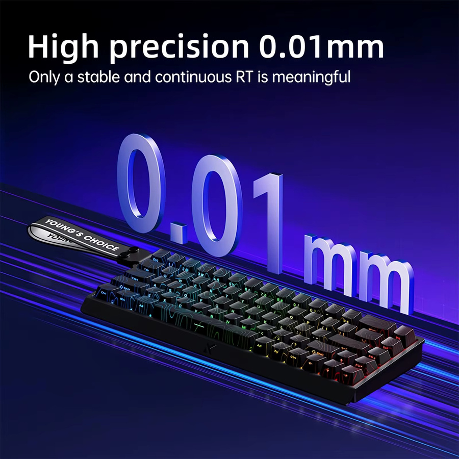 MCHOSE ACE 68 Gaming-Tastatur mit Hall-Effekt Magnetschaltern, 8 kHz Polling Rate und Low-Latency-Modus, Weiß/Blau - Bild 2