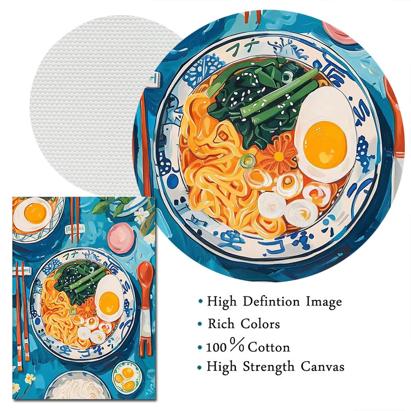 Potdemiel Leinwanddruck Lamian-Nudeln Abstraktes Japanisches Kunstwerk Mehrfarbig - Bild 5