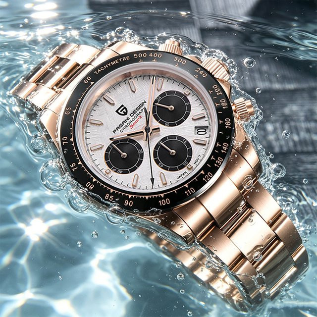 Pagani Design Chronograph, Quarz, Edelstahl, 40 mm, Schwarz, Herren - Bild 1