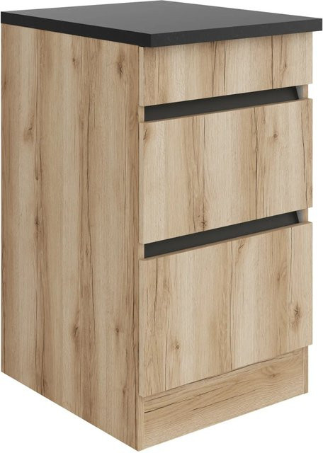 Optifit Küchen-Unterschrank Kaya290 mit Auszügen in WildEiche Nachbildung, Farbe: Braun, B/T/H: 50 x 60 x 88 cm - Bild 1