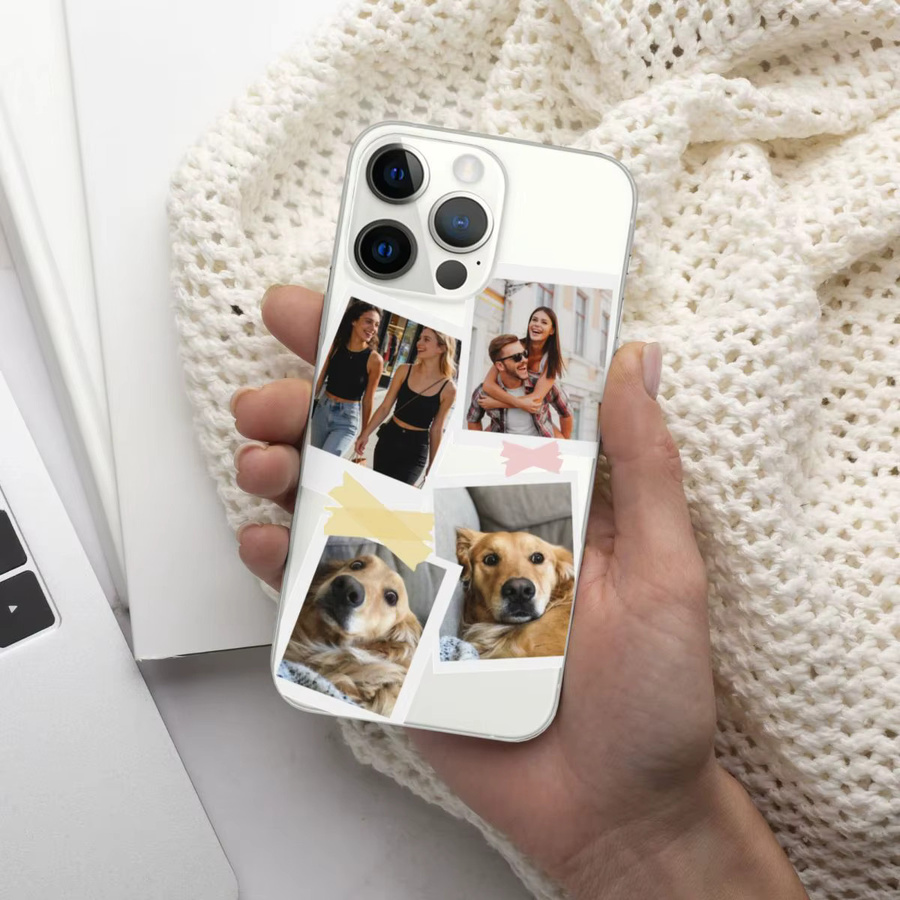 Individuelles mattes iPhone Etui mit DIY Foto Funktion für Apple iPhone 17 16 15 14 13 12 11 Pro Max, transparente weiche Hülle - Bild 2