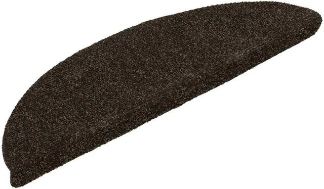 vidaXL Stufenmatten selbstklebend Dunkelbraun Halbrund aus Nadelvlies, 30 Stück, B: 56 cm, T: 17 cm, H: 3 cm - Bild 1