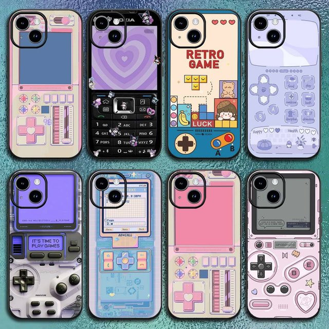 Retro-Spielkonsole Handyhülle für Apple iPhone 12 bis 16 Pro Max Plus in Schwarz als Softshell-Schutz - Bild 1