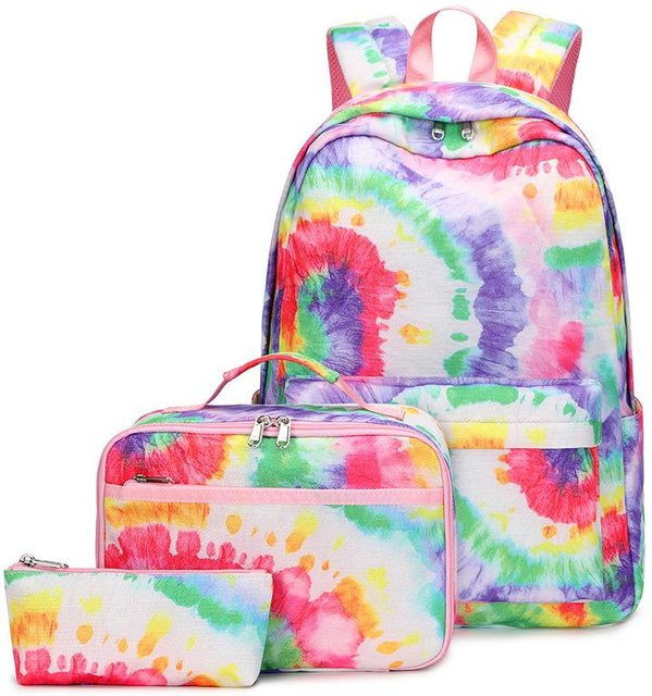 3-teiliges Set Kinder Schulrucksack von Fancy Style Studio in Pink mit Lunchtasche und Federmäppchen, wasserdicht - Bild 1
