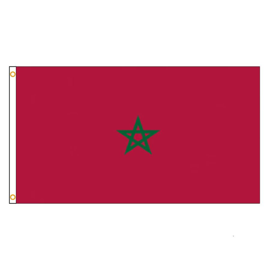 LederFLAGGE Marokko-Flagge aus Polyester in Rot und Grün, B: 150 cm, H: 90 cm - Bild 2