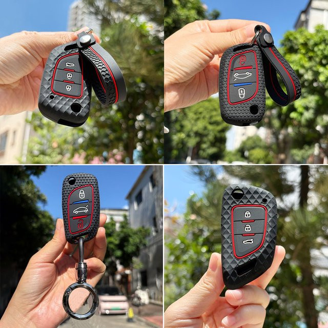 Xhorse Schlüsselabdeckung für VVDI2-Draht MINI Programmierer in Schwarz als Klappschlüsselkappe und Schlüsseletui für Citroen C4 und Peugeot 207 - Bild 1