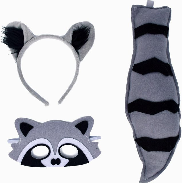 Waschbär Cosplay Kostüm Mädchen, Tutu Kleid, Grau - Bild 1
