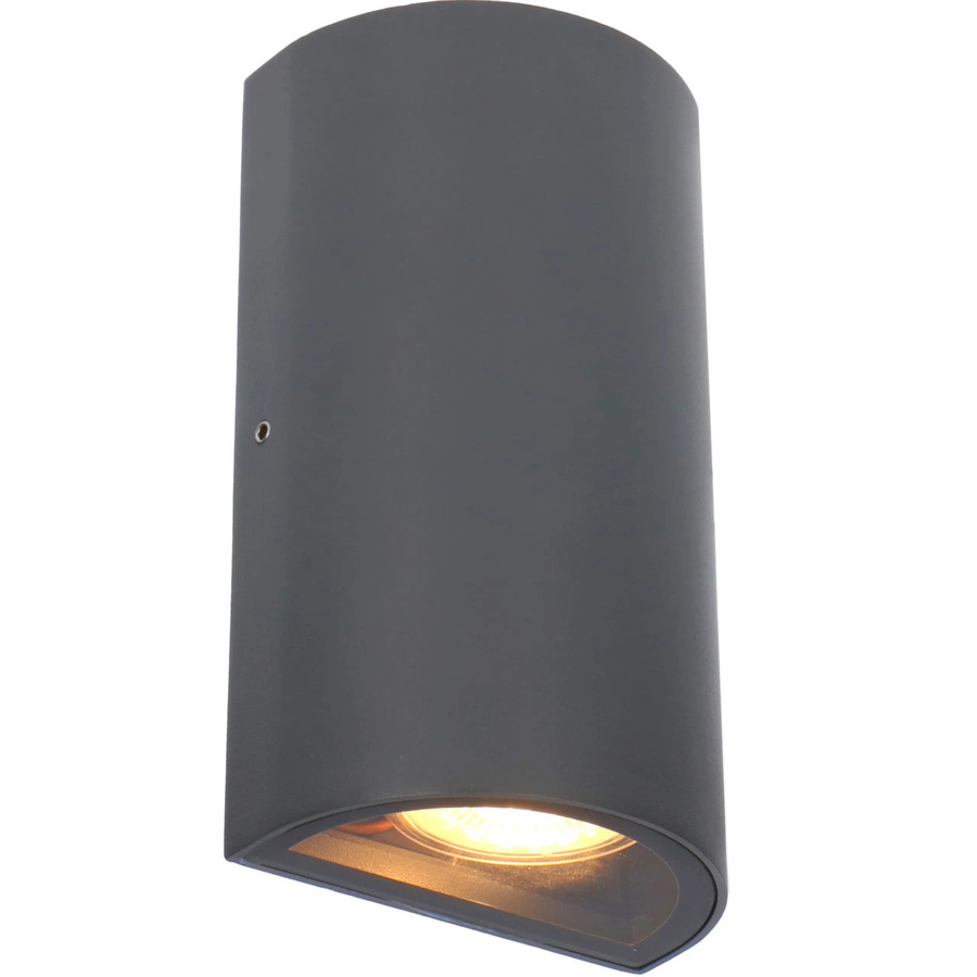 LED's light Außen-Wandleuchte Halbrund in Schwarz, 2-flammig mit Up-Down-Lichteffekt, B/T/H: 9 x 5,5 x 16 cm - Bild 2