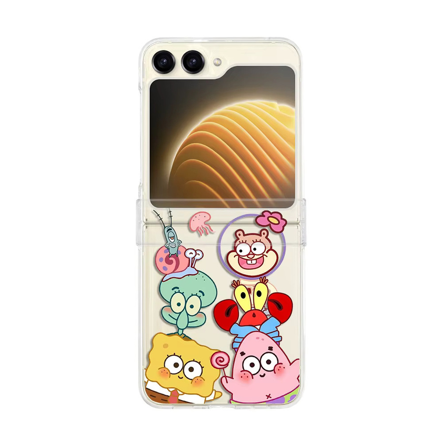 SpongeBob Schwammkopf und Patrick Star Handyhülle für Samsung Galaxy Z Flip 7 Z Flip 6 Z Flip 5 Z Flip 4 mit Trageband und harter PC-Rückseite - Bild 3