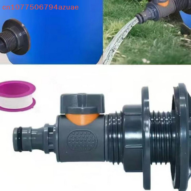 eelhoe PVC Doppel-Innengewinde Wassertank-Verbindungsstück für Gartenbewässerung und Aquarium in Grau und Schwarz - Bild 1
