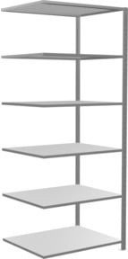 Schulte Anbauregal Steckregal MULTIplus150 verzinkt in Silber/Grau mit 6 verstellbaren Fachböden, B/H/T: 250 x 80 x 100 cm - Bild 1